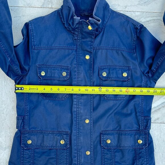 J.Crew Waxed Cotton Downtown Field Jacket / Navy Blue / Womens Large - Picture 3 of 13